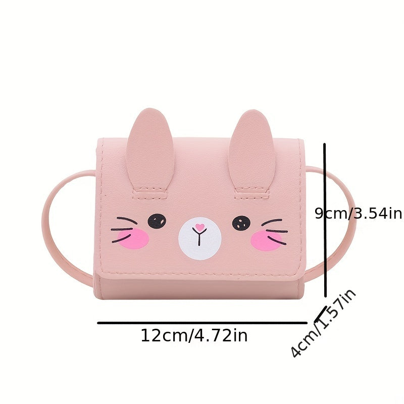 Cartoon Rabbit Flap Crossbody Bag for Teens, Outdoor Activities