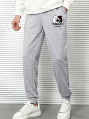 Men's Cartoon Bear Print Loose Sweatpants