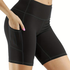 High Waist Yoga Shorts Moisture Wicking Workout Biker Shorts