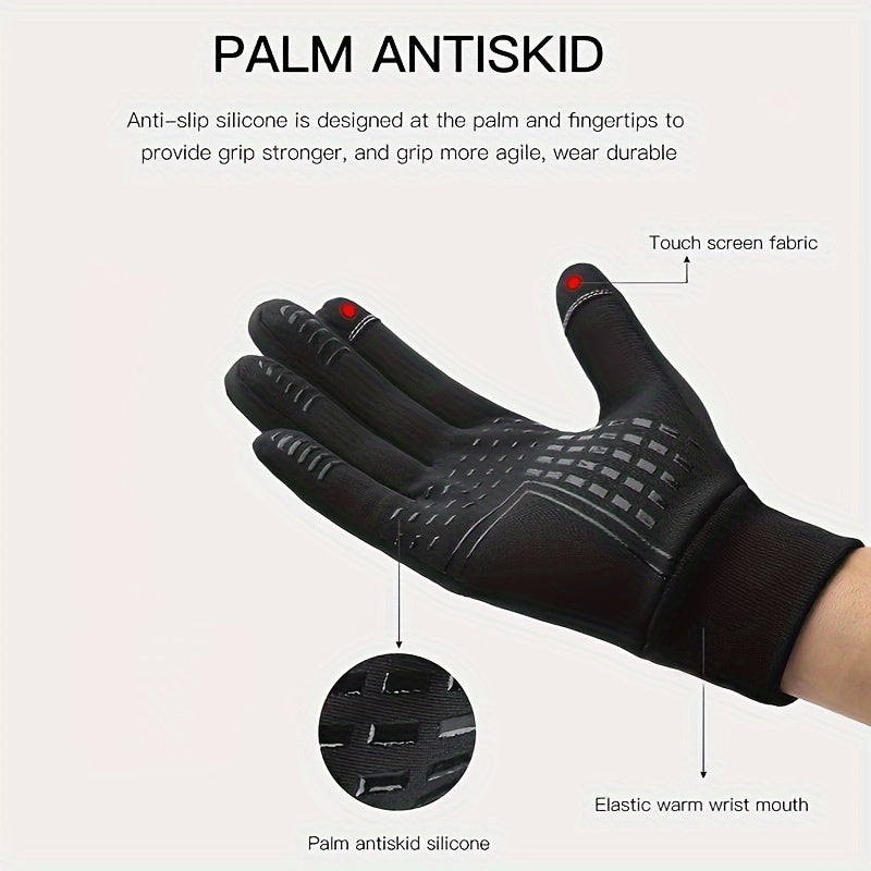Winter Warm Gloves Anti Slip Touch Screen Wind Proof Cycling Gloves