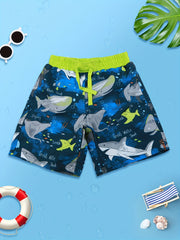 Boys Planet Rocket Shark Sailboat Surfing Shorts Swimming Trunks