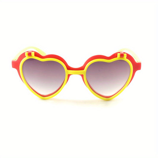 Y2K Heart Flip Sunglasses for Girls
