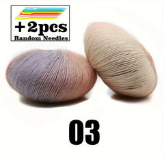 2pcs 50g Cashmere Yarn Hand Woven Rainbow Yarn For Knitting Crochet