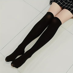 Women's Solid Thigh High Socks Over The Knee Stockings