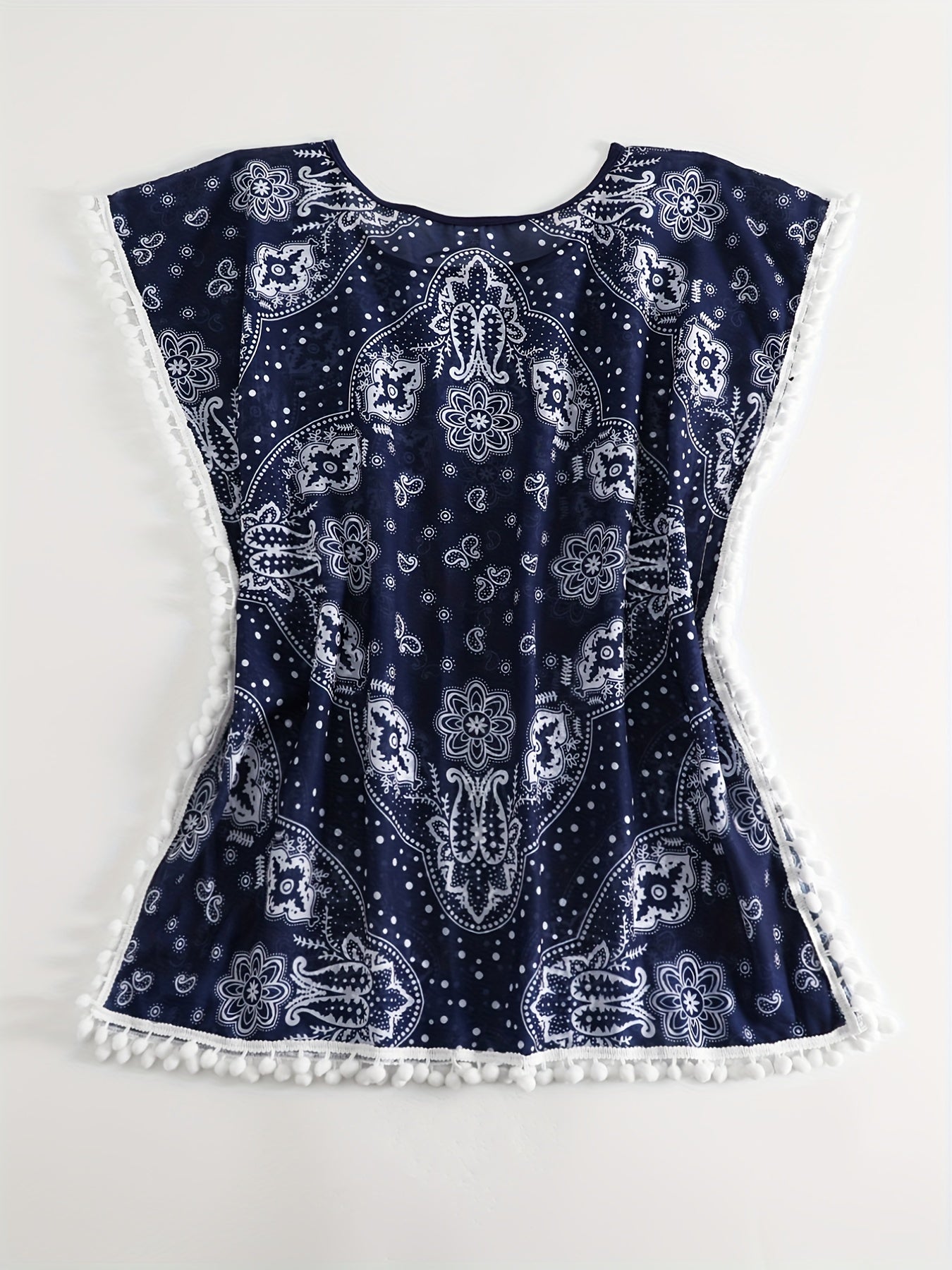Sexy Cover Up Women's Plus Scarf Print Beachwear