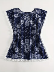 Sexy Cover Up Women's Plus Scarf Print Beachwear