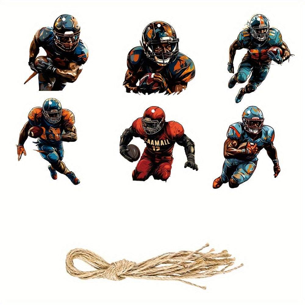 6pcs Football Ornaments For Football Coach Gift School Football Team Ornament