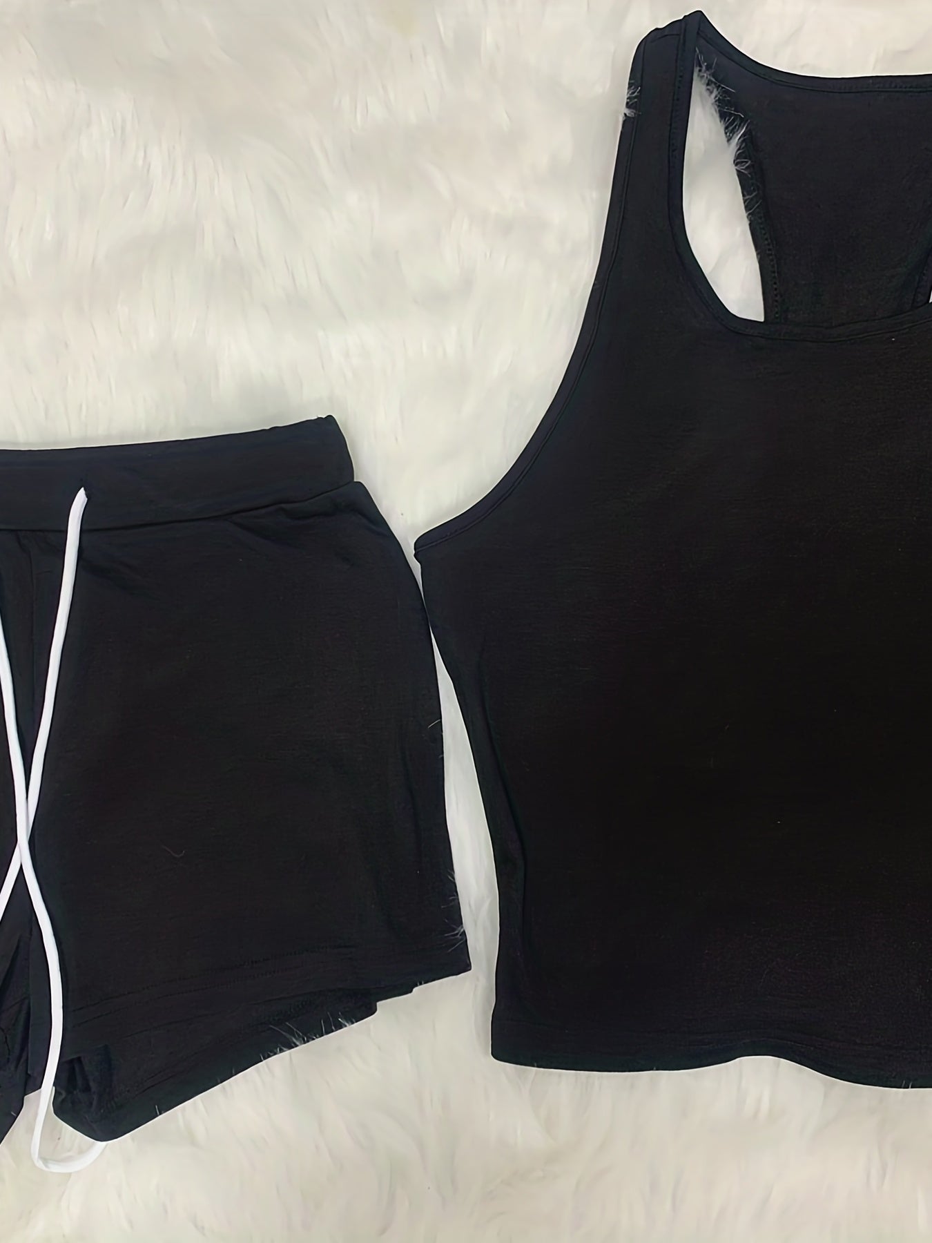 Casual Tank Top & Shorts Set Women's Outfit
