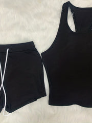 Casual Tank Top & Shorts Set Women's Outfit