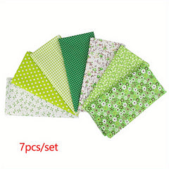 7pcs Small Clear Flower Cotton Floral Plaid Polka Dot DIY Cloth