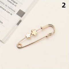 Metal Star Flower Brooch Waist Pins for Women