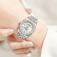 Teenager Steel Belt Butterfly Buckle Quartz Watch