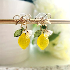 Glass Lemon Drop Earrings for Girls