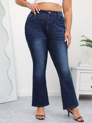 High Rise Button Fly Flared Leg Jeans
