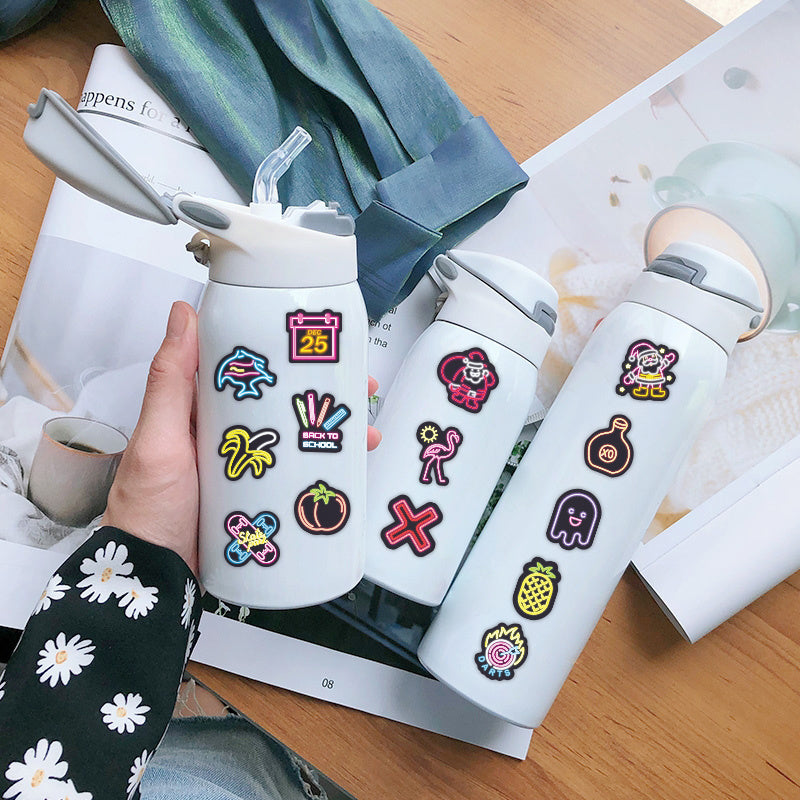 100pcs Neon Vinyl Stickers Water Bottle Pack Laptop Phone Skateboard