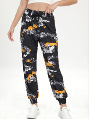 Drawstring Elastic Waist Casual Sports Pants Loose Fit Jogging Pants