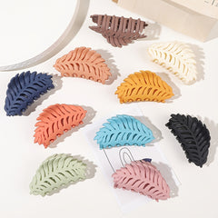 Matte Leaf Hollow Hair Claw Clip Strong Hold Grip Hair Jaw Clip For Thick Hair