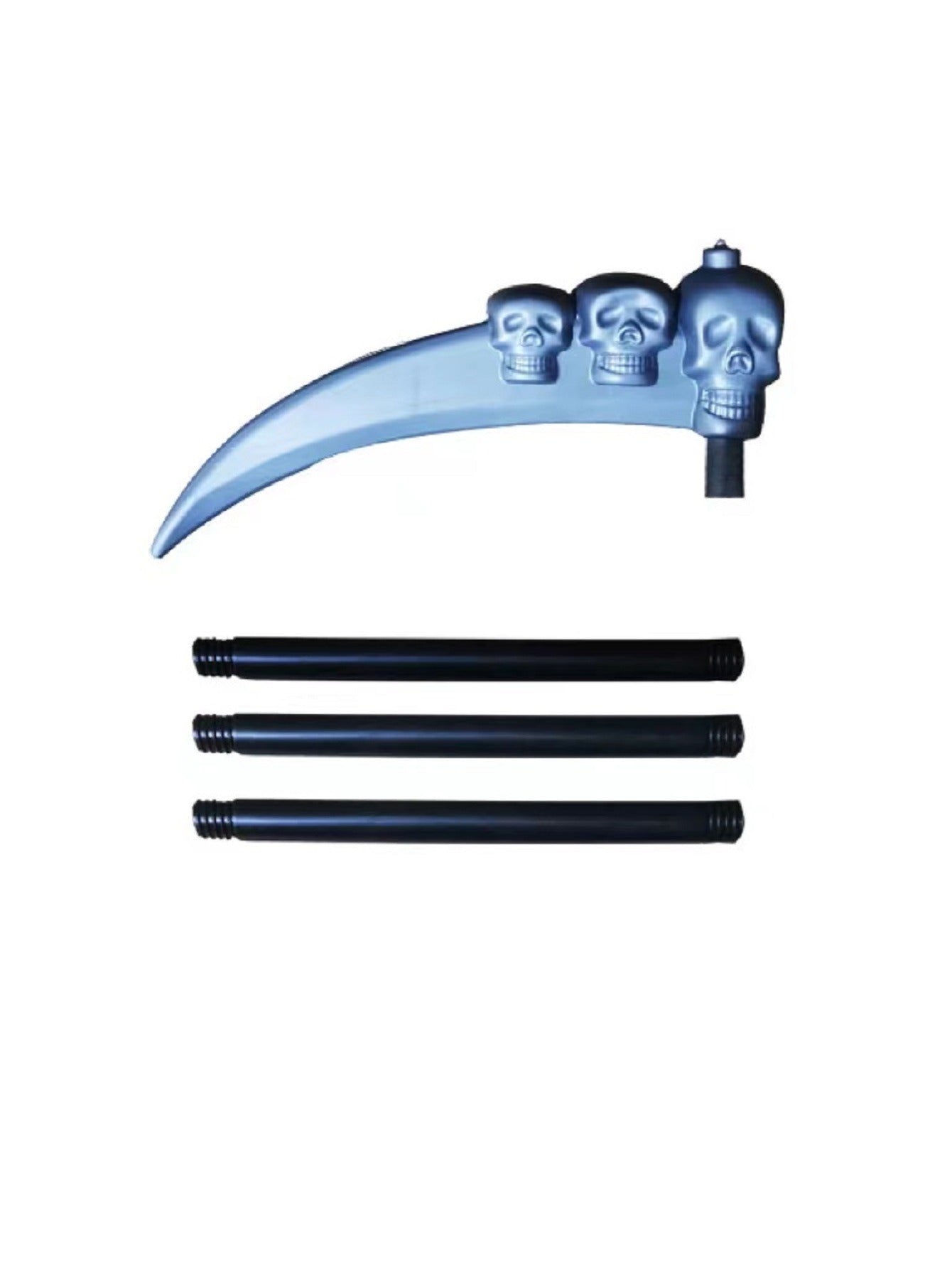 Halloween Adult Grim Reaper Costume Props Set with Mask, Sickle, Gloves