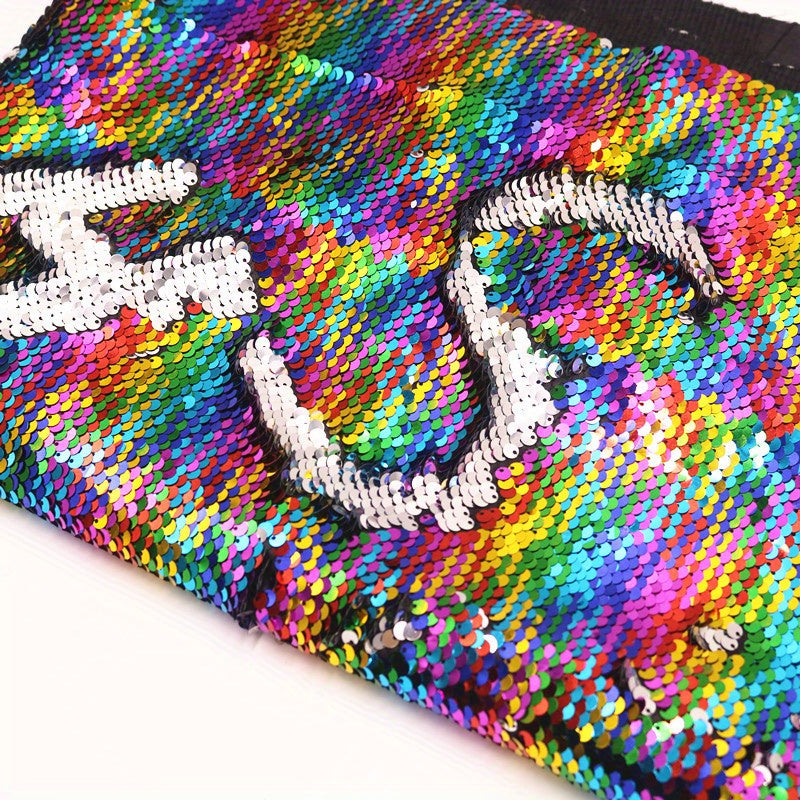 Rainbow Reversible Sequin Fabric for Indoor Decorations