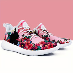 Halloween Flower & Cat Pattern Soft Sole Sneakers
