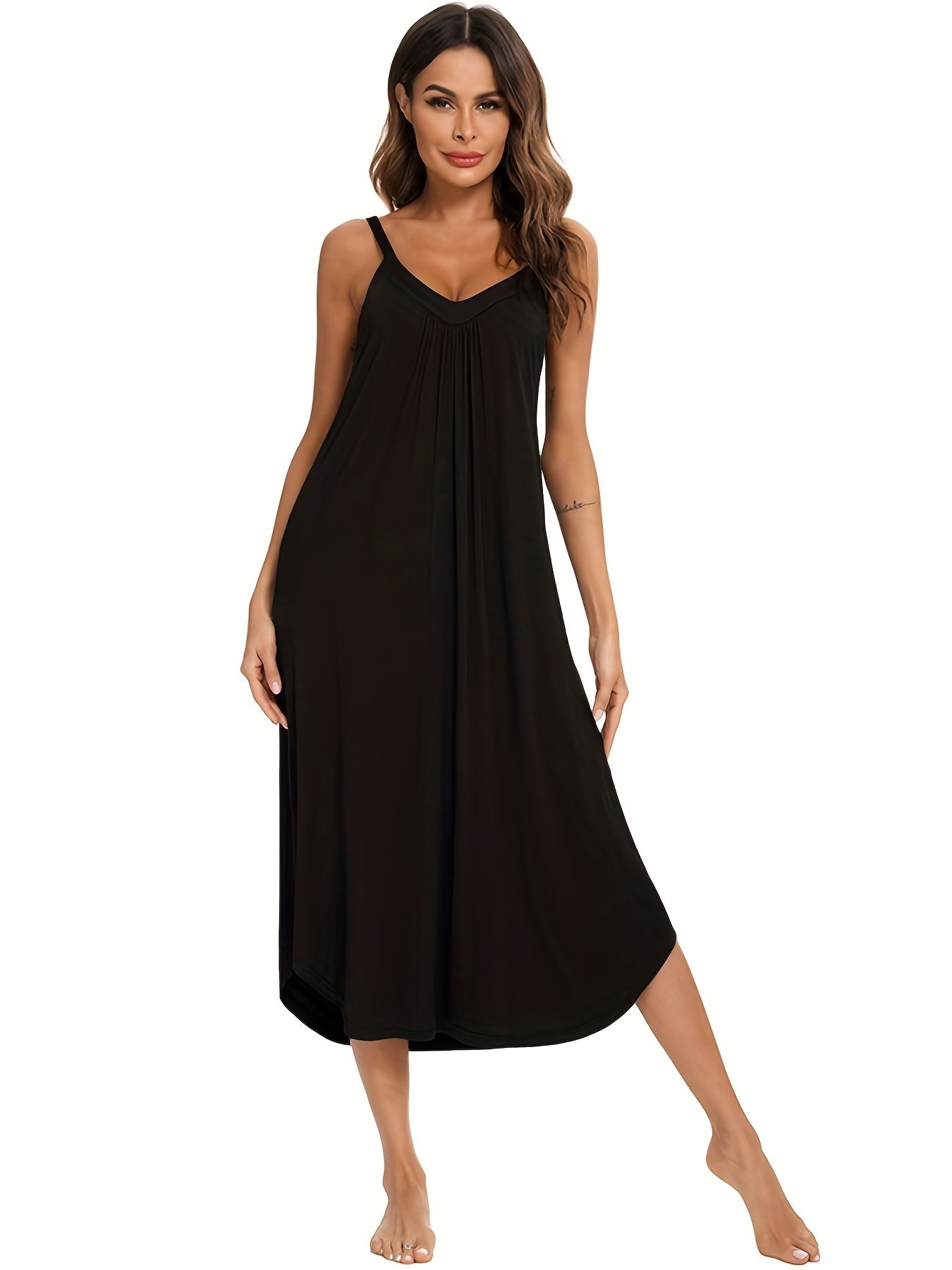 V Neck Spaghetti Strap Sleep Dress Women's Sleepwear