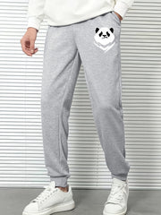 Cartoon Panda Print Loose Sweatpants
