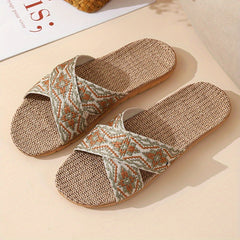 Minimalist Linen Lightweight Non Slip Open Toe Slides