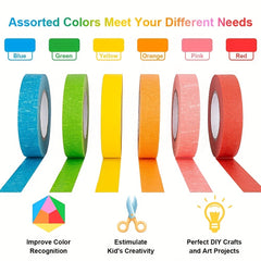 Colored Masking Tape Crafts Labeling Paper Tape DIY Art Supplies