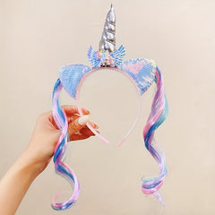 Unicorn Mermaid Wig Headband Hair Accessories for Party