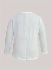 Solid Long Sleeve Knit Top
