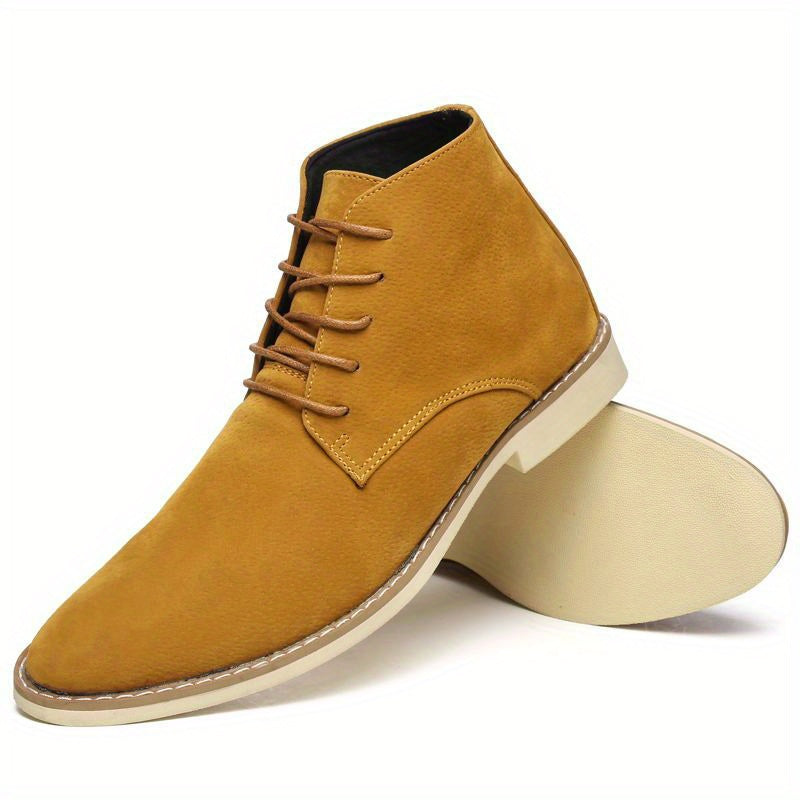 Men's Pointed Toe Lace Up Non Slip Boots Smart Casual Shoes