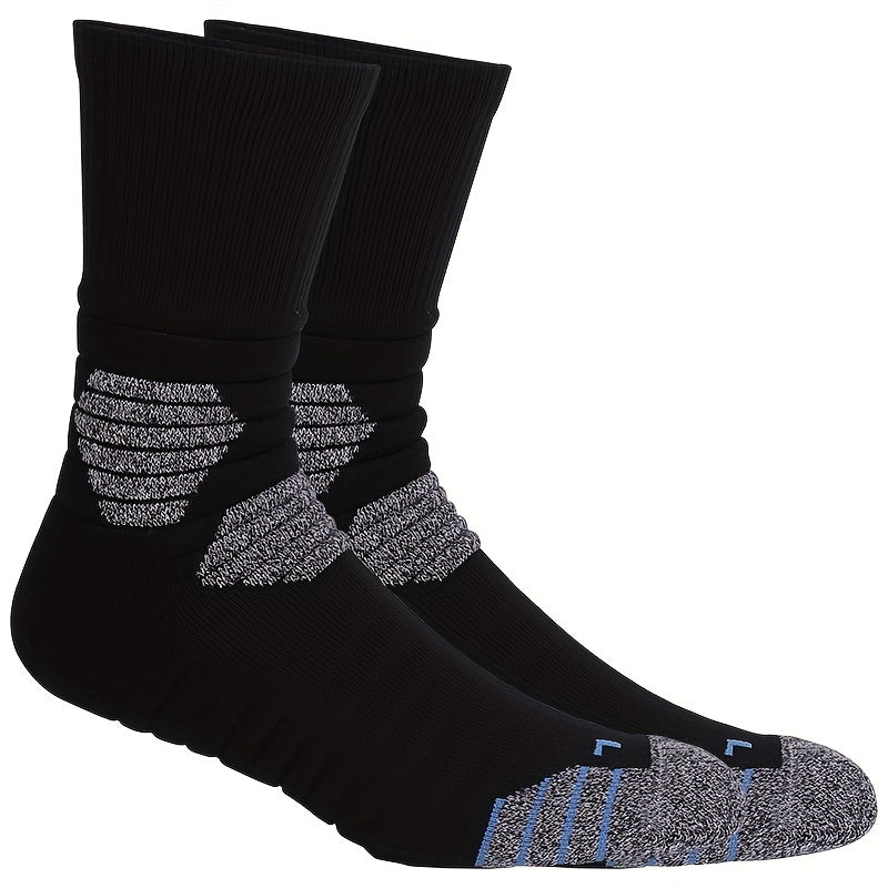 Mid Calf Athletic Socks Non-slip Crew Socks for Running Hiking Mountaineering
