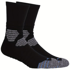 Mid Calf Athletic Socks Non-slip Crew Socks for Running Hiking Mountaineering