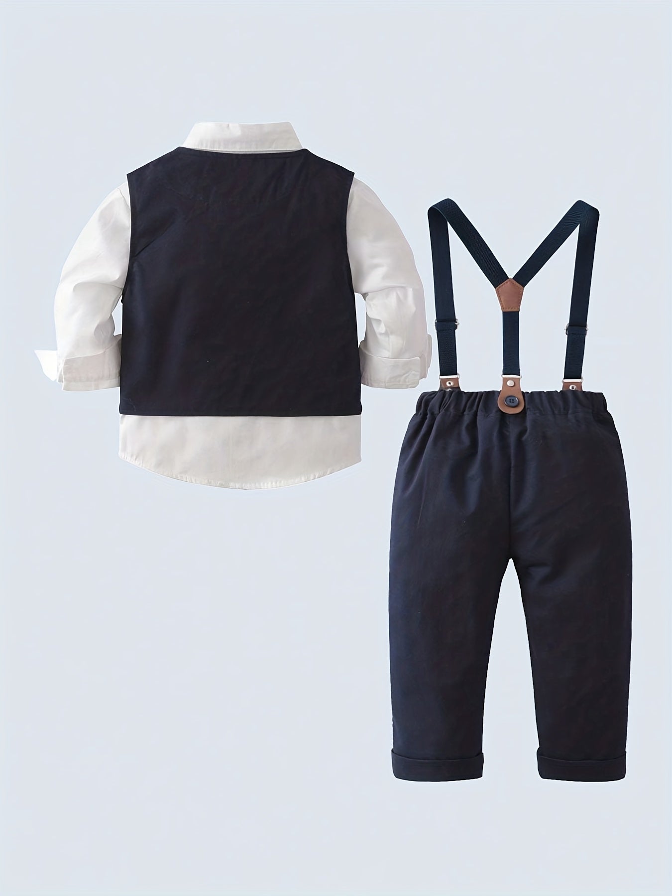 Baby Boys Gentleman Vest Bib Pants Set Party Costume