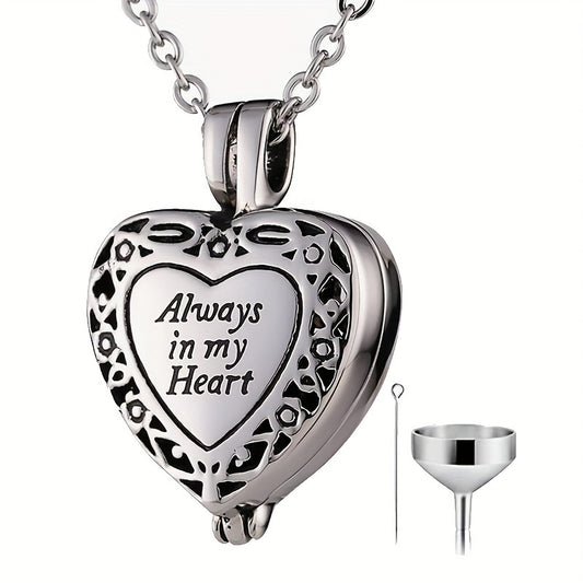 Heart Cremation Jewelry Urn Necklace For Ashes Always In My Heart