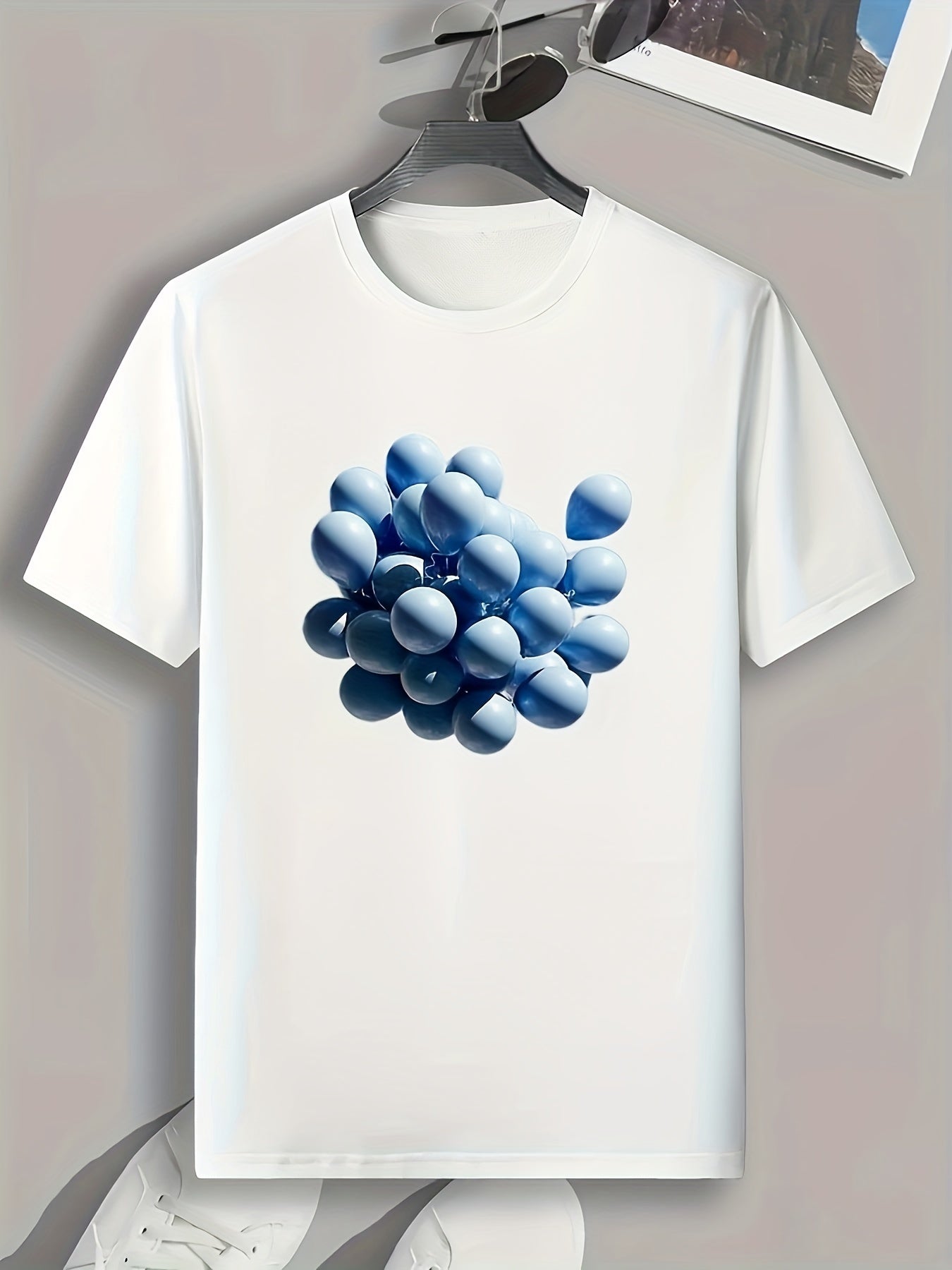Balloon Pattern Print Men's Sports T-shirt - Outdoor Fitness Clothing