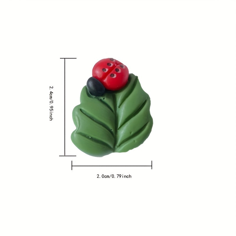 20pcs Leaf Pattern Nails Ladybug Decorative Cork Board Drawing Pins