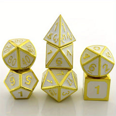 7pcs Metal Dice For Fun Game Number Dice Desktop Entertainment