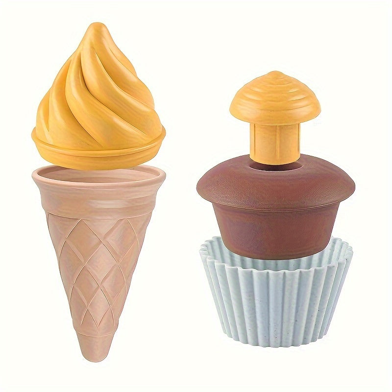 7-Piece Kids Beach Sand Digging Tools Set with Ice Cream Cone Toy