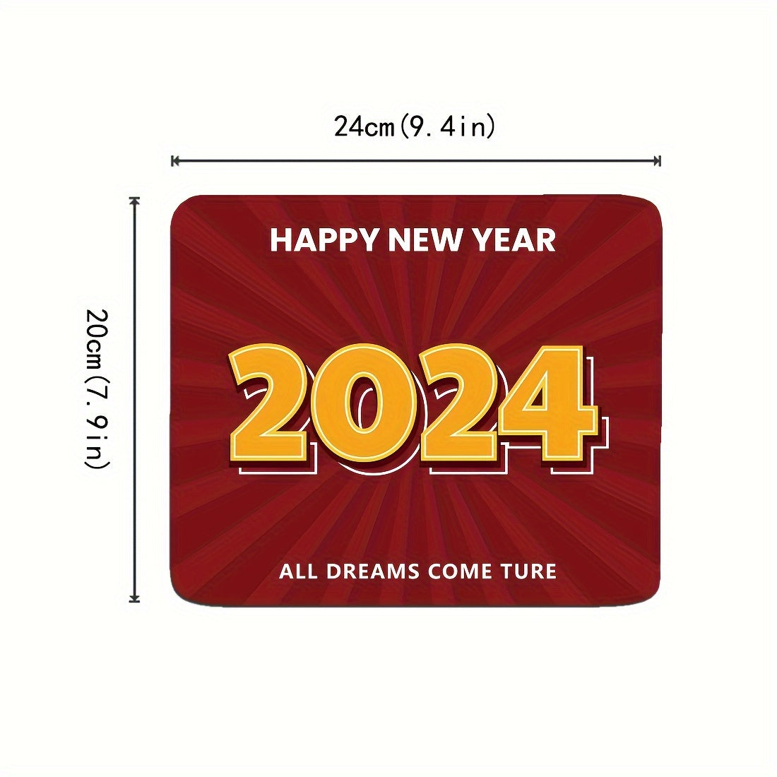 Happy Year Small Desk Mouse Pad for Office Home Computer