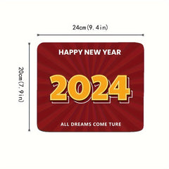 Happy Year Small Desk Mouse Pad for Office Home Computer