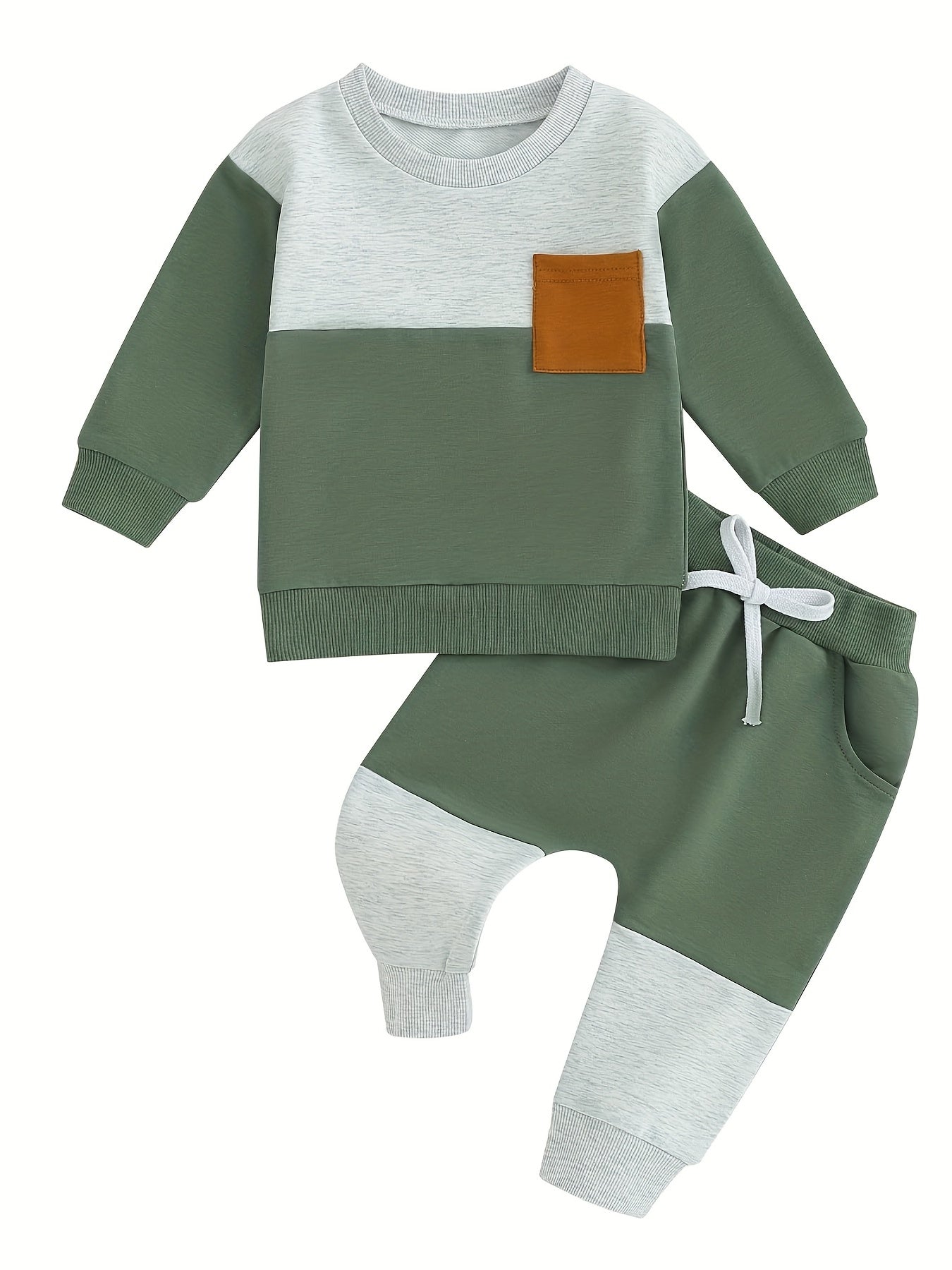 Toddler Boys Fall Winter Sweatshirt Jogger Pants Set