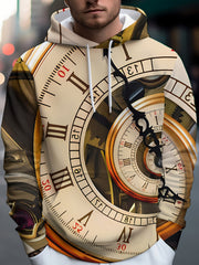 Compass Print Hoodies Men Graphic Hoodie Comfy Loose Pullover Mens Clothing
