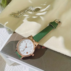 Cat Ears Love Kids Watch Leather Casual Female Youth Girls Student