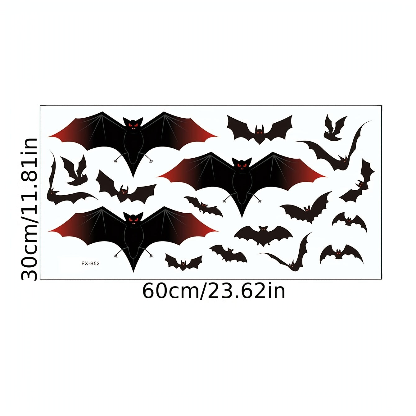 Halloween Bat Stickers Red Winged Vinyl Waterproof Window Sticker