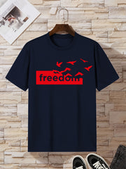 Eagle Freedom Print Men's Slim Fit T Shirt Top For Spring Summer Holiday