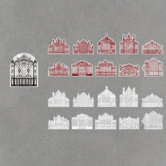 20PCS Gothic Castle Stickers for Scrapbooking and Collages