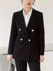 Double Breasted Blazer Lapel Long Sleeve Blazer
