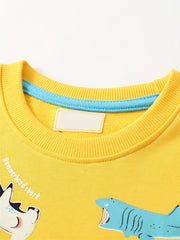Luminous Shark Print Boys T Shirt Lightweight Tee