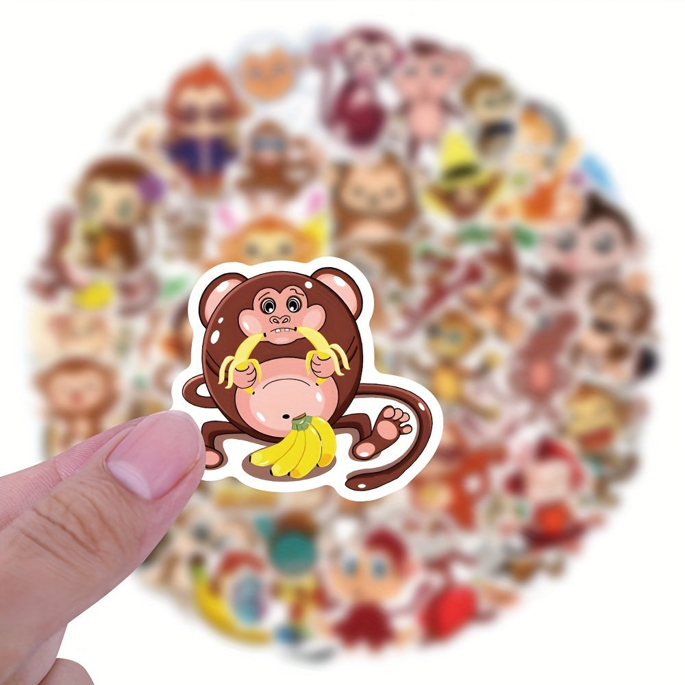 60pcs Monkey Stickers Waterproof Vinyl Stickers For Laptop Scrapbook
